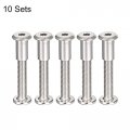 Uxcell Screw Post Fit For 3 8 10mm Hole Dia Male M8x50mm Belt Buckle Binding Bolts Leather Fastener Carbon Steel 5 Sets