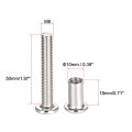 Uxcell Screw Post Fit For 3 8 10mm Hole Dia Male M8x50mm Belt Buckle Binding Bolts Leather Fastener Carbon Steel 5 Sets