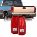 Akkon For 99-02 Chevy Silverado 09-03 Gmc Sierra Pickup Truck Red Clear G2 Led Tail Lights Brake Lamps Pair 