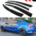 3d Wavy Shape Style Smoke Window Visor Rain Guard Deflectors Compatible With 2014-2018 Kia Forte 4 Door Sedan
