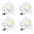 Torchstar 6 Inch 5cct Retrofit Led Gimbal Recessed Lighting Cri90 Dimmable Swivel Directional Can Lights 360 60 Degree 