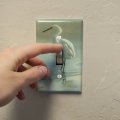 White Egret In The Pond Plastic Wall Decor Toggle Light Switch Plate Cover 