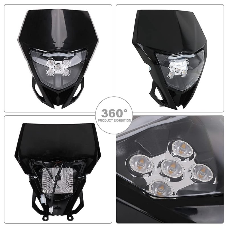 Universal Led Dirt Bike Headlight 12v 25w For Yz Yzf Wr 125 250 450 Waterproof Front Lamp Most Pit Enduro Blue