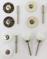 Toolus Rotary Polishing Brush Set 4-piece 7 8 Diameter Nylon Horsehair Bristles 1 8a Shank Gentle Cleaning For Delicate 