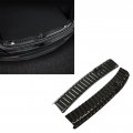 2pcs Rear Bumper Guard Split Design Stainless Steel Trunk Sill Protector Replacement For Tesla Model Y 2021a 2023 Carbon Fiber
