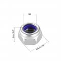 Uxcell Hex Lock Nuts M5 X 0 8mm 304 Stainless Steel Nylon Insert Self-locking For Fasteners 10pcs Silver Tone