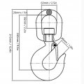 Hilitand 7 Tons Crane Hook Alloy Steel Swivel Eye With Latch 28 Working Load Limit