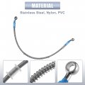Uxcell 500mm 19 69 Length 0 4 Id Motorcycle Hydraulic Brake Line Oil Hose Pipe Metal Braided Cable For Atv Motocross Sport