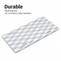 License Plate 6x12 Inches Purple Gingham Pastel Front Durable Automotive Metal Car Tag For Vehicle Sedan Suv