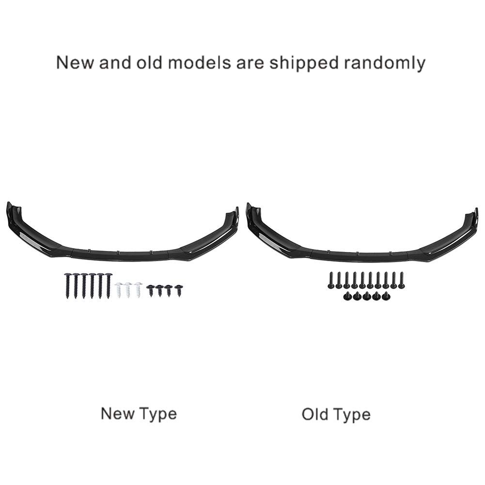 Car Front Bumper Lip Spoiler For B9 17-18 3pcs Abs Plastic Racing Style Easy Install Protective Effect Premium Quality Great