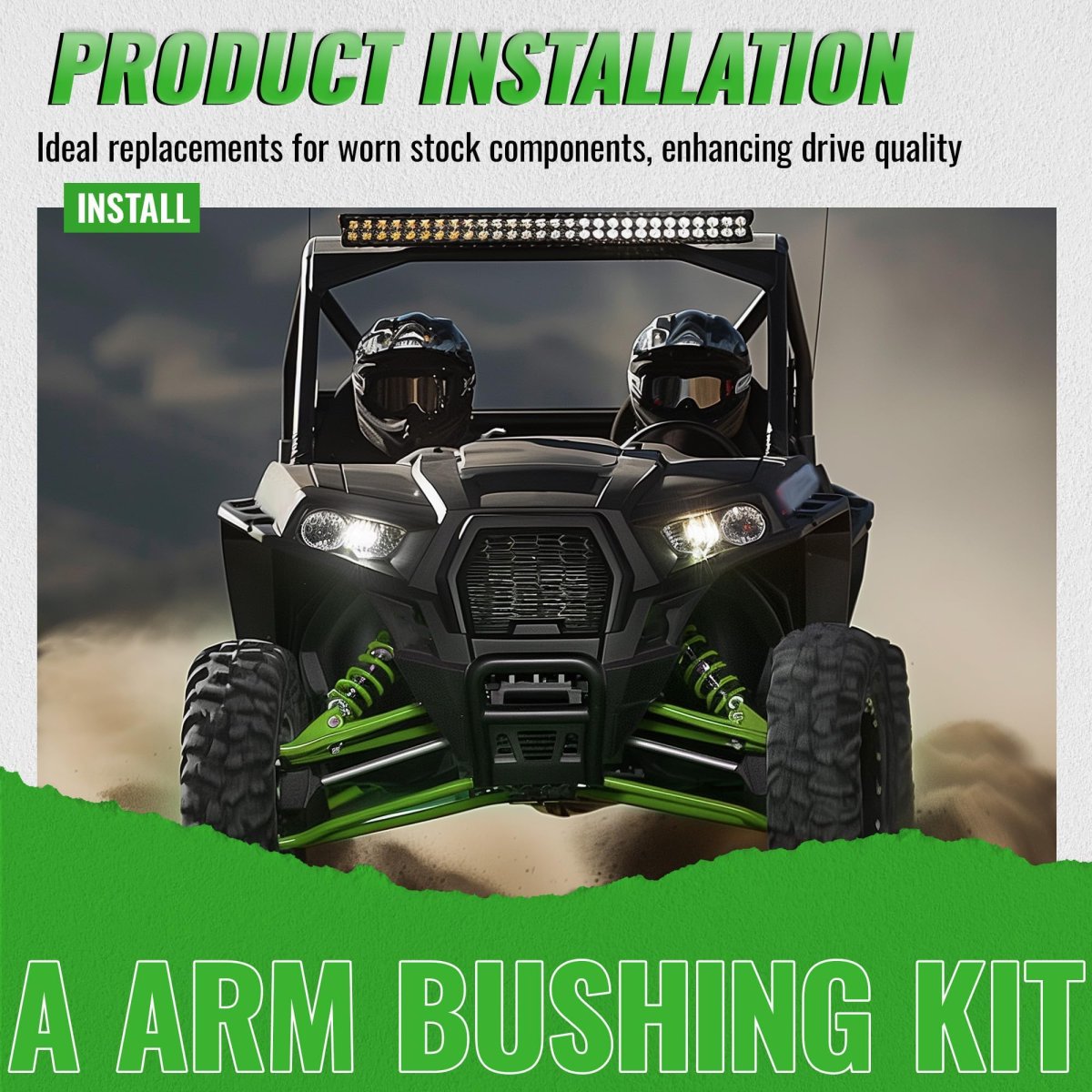 A Control Arm Bushing Kit For 2008 2014 Polaris Rzr 800 S 4 Replacement Aab P Rzr800 K1 003 Front And Rear Steel Nylon Set