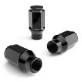 24pcs Black Bulge Lug Nuts Metric 14x1 5 Thread Size 1 75 Inch Length Et Style Cone Conical Taper Seat Shank Closed End For