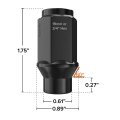 24pcs Black Bulge Lug Nuts Metric 14x1 5 Thread Size 1 75 Inch Length Et Style Cone Conical Taper Seat Shank Closed End For