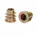 M5x10mm Interface Hex Socket Threaded Insert Nuts 60pcs For Wood Furniture