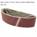 Uxcell 3-inch X 21-inch Aluminum Oxide Sanding Belt 120 Grits Sandpaper Lapped Joint For Sander 6pcs