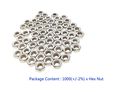 Yxq M3 Hex Nuts 3mm Female Thread Stainless Steel Metal Fastener Silver Tone 1000pcs