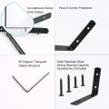 Uxcell 4pcs Angle Bracket Stainless Steel 150x110mm Black Corner Brace Fastener L Shaped Right Brackets Protector With Screws