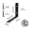 Uxcell 4pcs Angle Bracket Stainless Steel 150x110mm Black Corner Brace Fastener L Shaped Right Brackets Protector With Screws