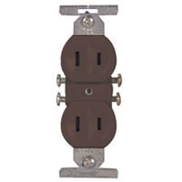 15a 2wire Standard Brown Duplex Recptacle