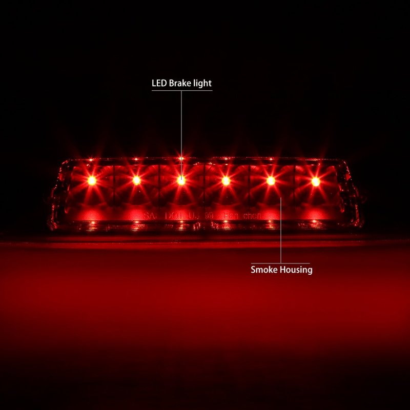 Led High Mount 3rd Brake Light For 01-03 Highlander Black Smoke Housing 3bl-th01-led-bk-sm Rear Lamp Assembly