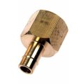 Fuel Line Connector Brass Barb End 2 Female O-ring M16 5 1 M16-1 Inches Fitting Size 1 3 8 Sizline Connector Brass Barb End 2 