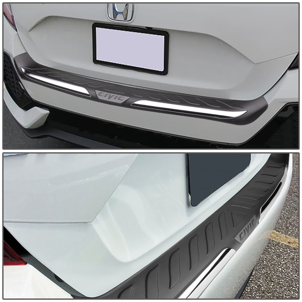 Auto Dynasty Tpe Plastic Oe Style Rear Bumper Protector Cover For Honda Civic 4-dr Sedan 10th Gen 16-17