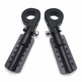 Httmt- Black Racing Dominator Cnc Footpeg W 1 25 P-clamp For Roadstar Kawasaki Vulcan