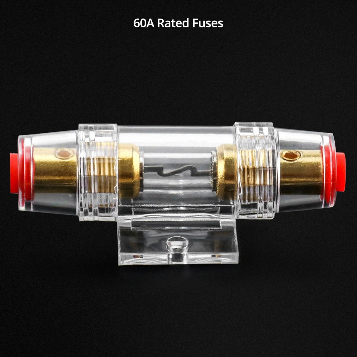 Waterproof Inline Fuse Holder 4 To 8 Awg With 60a Agu Fuses 2 Pack For Car Stereo Alarms Amplifiers And Compressors Model