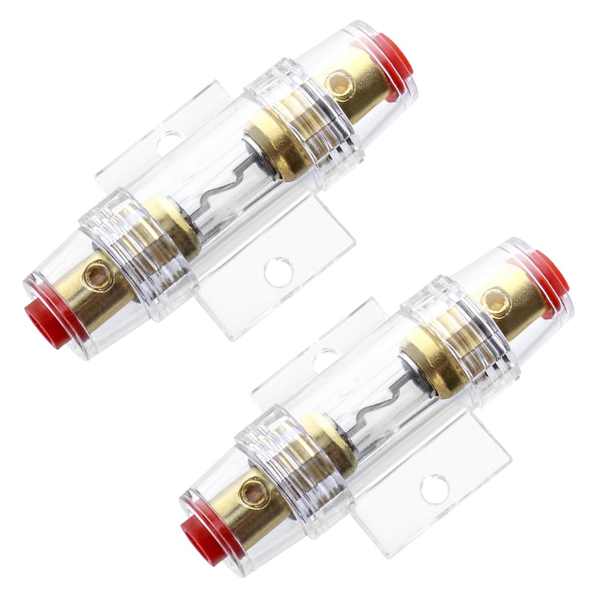 Waterproof Inline Fuse Holder 4 To 8 Awg With 60a Agu Fuses 2 Pack For Car Stereo Alarms Amplifiers And Compressors Model