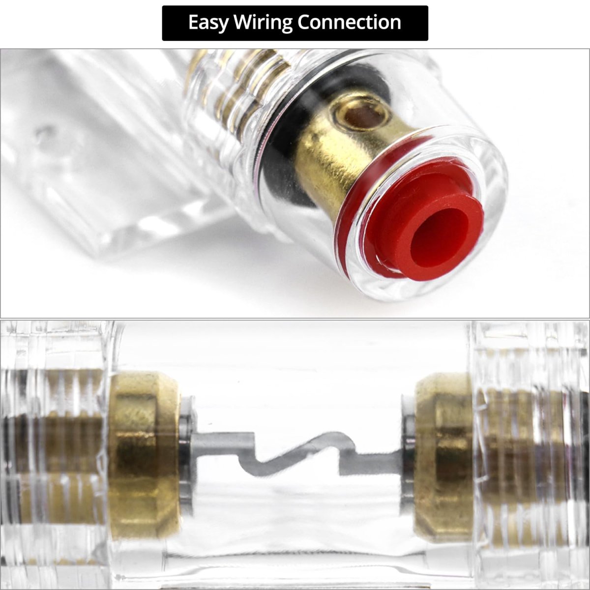 Waterproof Inline Fuse Holder 4 To 8 Awg With 60a Agu Fuses 2 Pack For Car Stereo Alarms Amplifiers And Compressors Model