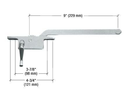 9 Left Hand Aluminum Square Style Casement Window Operator