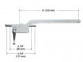 9 Left Hand Aluminum Square Style Casement Window Operator