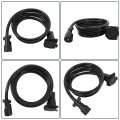 7-way 7-pin Trailer Extension Cord-10ft 7 Blade Plug Double Prongs Connector