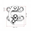 Uxcell Antique Vintage Lock Clasp Left Latch Hook Hasp 33mmx28mm Swing Arm Silver Tone 5 Pcs