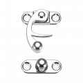 Uxcell Antique Vintage Lock Clasp Left Latch Hook Hasp 33mmx28mm Swing Arm Silver Tone 5 Pcs