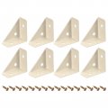 Uxcell 8pcs Angle Corner Brackets 38mm X Cold Rolled Steel Braces Joining Support With Screws For Desk Bed Edge Beige