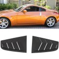 2pcs Matte Black Racing Rear Quarter Window Louvers For 2003-2008 Nissan 350z 