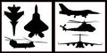 Auto Vynamics Stickerpack-milplanes-20-gbla Gloss Black Vinyl Detailed Military Aircraft Sticker Pack Includes Fighter Jets 