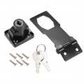 Uxcell 3-inch Keyed Hasp Locks Zinc Alloy Twist Knob Locking W Screws For Door Cabinet Different Black 2pcs
