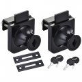 Uxcell Display Cabinet Glass Lock Single Door Latch Keyed Different Zinc Alloy Black Finish For 5-8mm Thickness Pack Of 2