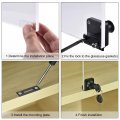 Uxcell Display Cabinet Glass Lock Single Door Latch Keyed Different Zinc Alloy Black Finish For 5-8mm Thickness Pack Of 2