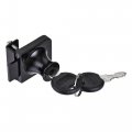 Uxcell Display Cabinet Glass Lock Single Door Latch Keyed Different Zinc Alloy Black Finish For 5-8mm Thickness Pack Of 2