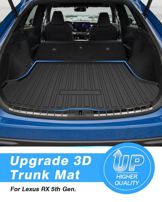 All Weather Tpe Cargo Mat Liner For 2023 2024 2025 2026 Lexus Rx Rx350 Rx350h Rx500h Rear Trunk Black Vehicle Specific Fit