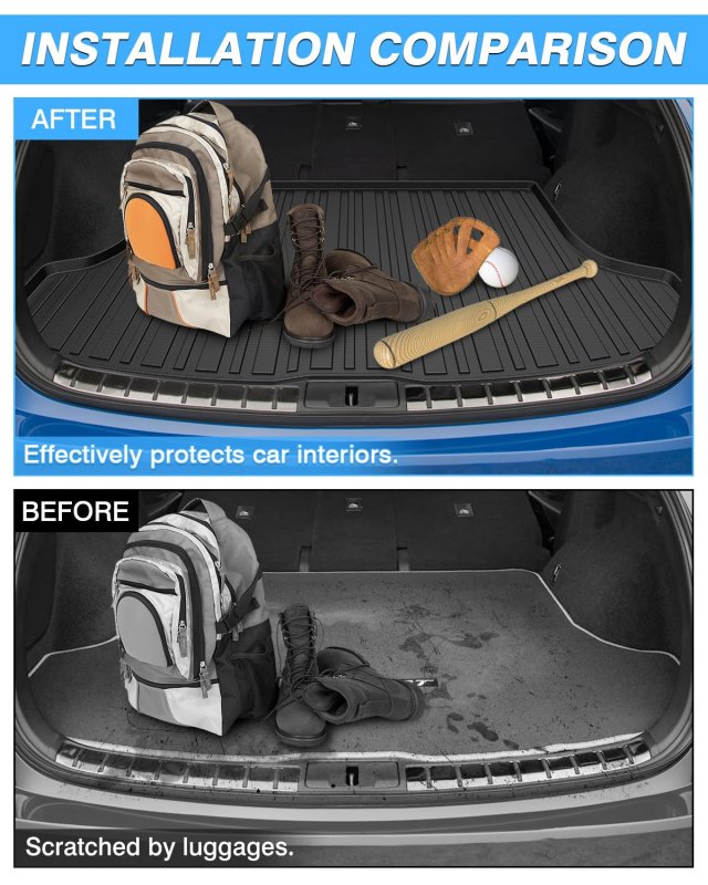 All Weather Tpe Cargo Mat Liner For 2023 2024 2025 2026 Lexus Rx Rx350 Rx350h Rx500h Rear Trunk Black Vehicle Specific Fit