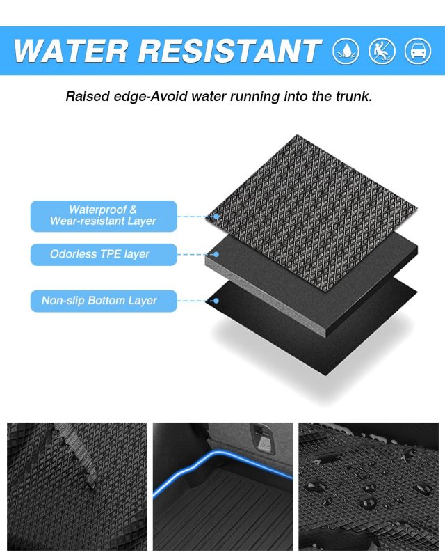 All Weather Tpe Cargo Mat Liner For 2023 2024 2025 2026 Lexus Rx Rx350 Rx350h Rx500h Rear Trunk Black Vehicle Specific Fit