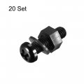 Uxcell Nylon Screw Nut Washer Assortment Kit M6x20mm Round Head Machine Bolt Nuts Flat Washers Black 20 Set