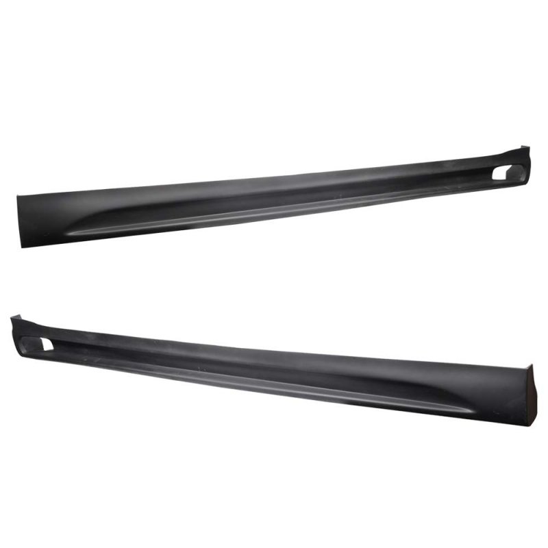 Ikon Motorsports Side Skirts For 2010-2014 Vw Golf Rg Style Unpainted Black Poly-urethane Rocker Panel Extension Bottom Line