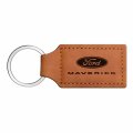 Ipick Image Made For Ford Maverick Rectangular Brown Leather Key Chain