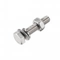 Uxcell M6 X 30mm Hex Head Screws Bolts Nuts Flat Lock Washers Kits 304 Stainless Steel Fully Thread Hexagon 10 Sets