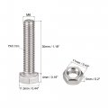 Uxcell M6 X 30mm Hex Head Screws Bolts Nuts Flat Lock Washers Kits 304 Stainless Steel Fully Thread Hexagon 10 Sets